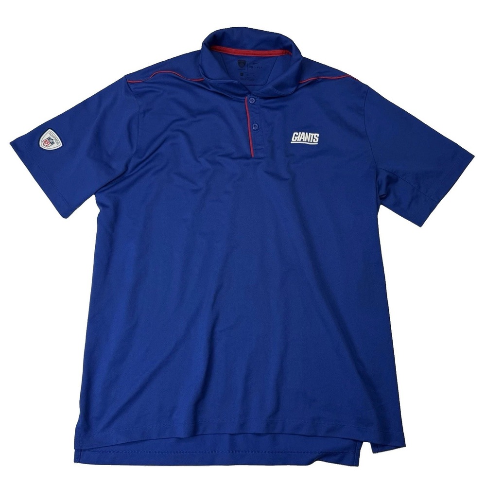 Nike Dryfit Training NFL New York Giants Golf Polo Shirt Mens XL Blue  SS